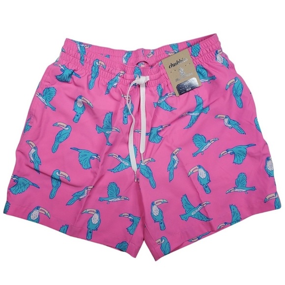 Chubbies Men’s Swim Trunks, Size Medium “Toucan Do It” Style - Picture 1 of 7